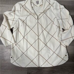 Chico's Cream and Brown Utility Jacket